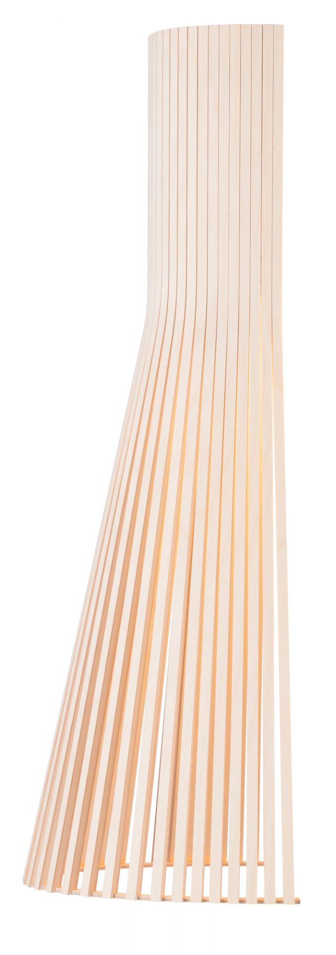 Secto Design Wandleuchte 4230 aus Birke: Moderne LED-Lampe mit Holzlamellen und warmem Licht.